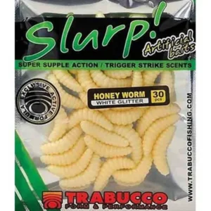 CAMOLE SILICONE SLURP BAIT HONEY WORM NATURAL-WHITE