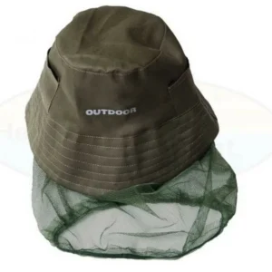 Cappello Verde Caccia Pesca Con Rete Antizanzara Mimetica