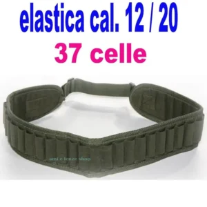 Cartucciera Cartuccera Elastica calibro 12/20 Caccia Cinturone
