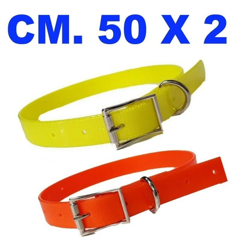Collare per Cani Alta Visibilità | 50×2 cm | Fluorescente e Rifrangente