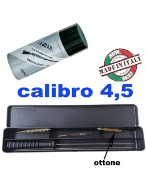 kit pulizia carabina calibro 4,5 scovoli attrezzi asta olio lubrificante