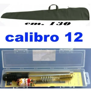 Kit Pulizia Fucile Calibro 12 Fodero Tascabile Verde Cotone Custodia