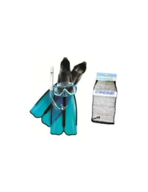 CRESSI Kit Snorkeling Pinna Rondinella+Maschera Onda +Boccaglio Gringo
