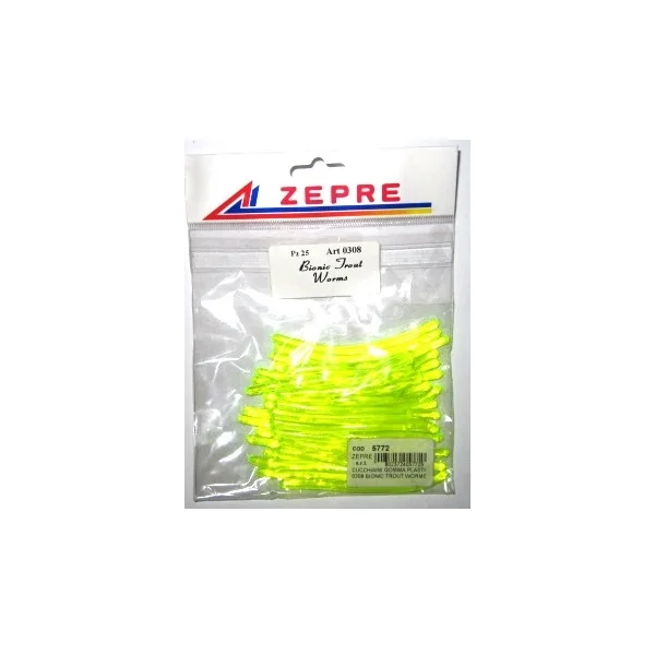 0308 Bionic trout worm GIALLO FLUO