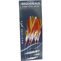 BAS DE LIGNE MAQUEREAU 5 HAM N°2/0 PLUMES R/J