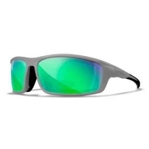 Wiley X Lunettes Polarisantes Grid Captivate Green Mirror/Matte Cool Grey Frame