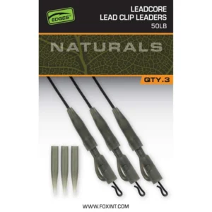 FOX EDGES NATURALS LEADCORE POWER GRIP LEAD CLIP LEADERS NEW