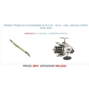 PROMO TRABUCCO CASSANDRA XS 4,20 – 150 g. + MUL. MAXXIS PRO SURF 10000