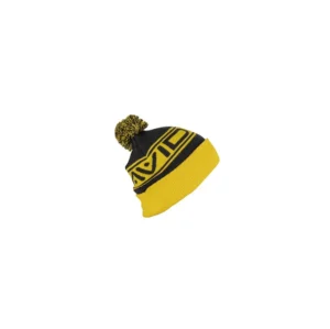 AVID CARP BOBBLE HAT BLACK & YELLOW NEW