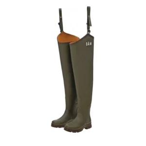 DAM EFFZET – FLEX RUBBER HIP WADER BOOTFOOT CLEATED GREEN