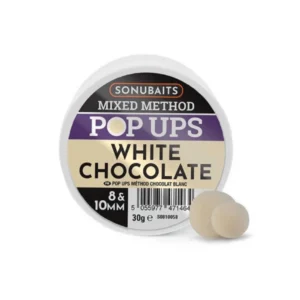 SONUBAITS – MIXED METHOD POP UPS WHITE CHOCOLATE 8 & 10MM 30g