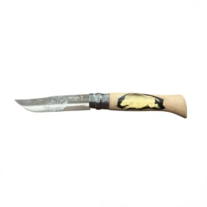 COLTELLO – OPINEL – N.9 INOX REALIZZATO A MANO CON CINGHIALE