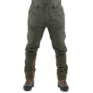 PANTALONE – MASSERIA – SPANDEX CON RINFORZI Olive / Orange Fluo