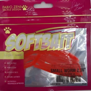 .Artificiale Fabio Zeni Tackle Design Soft Bait Small Worm 2.36″ #Red Pepper